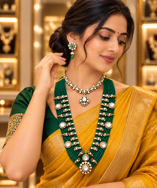 Jadaukundan beads long