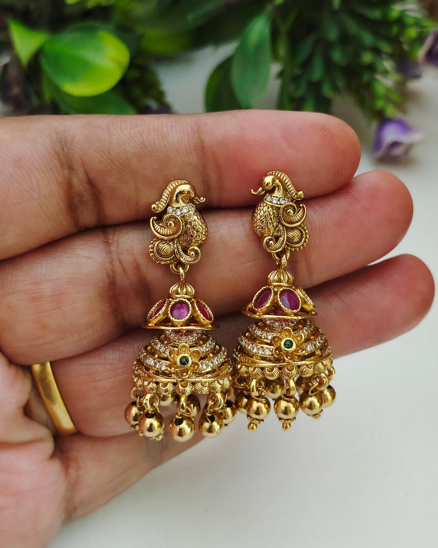 Antique Finish Jhumkas