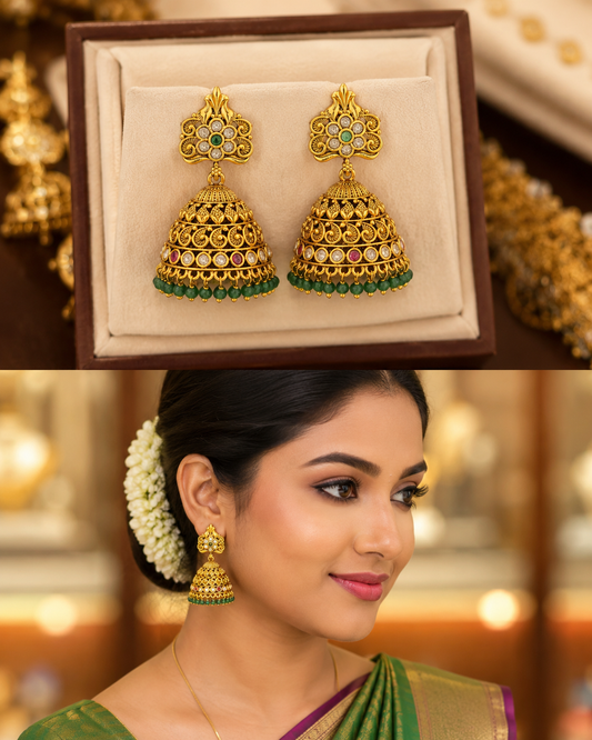 Antique Finish Jhumkas