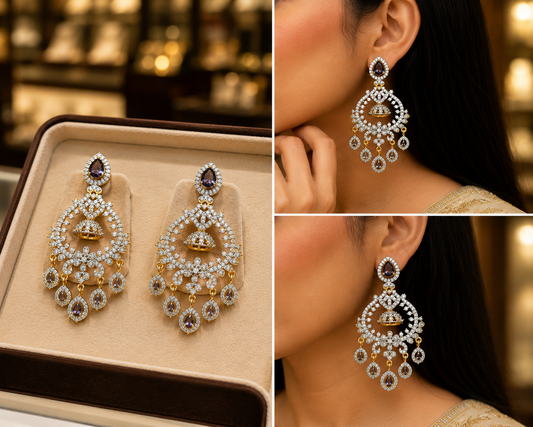 Diamond Finish Earrings