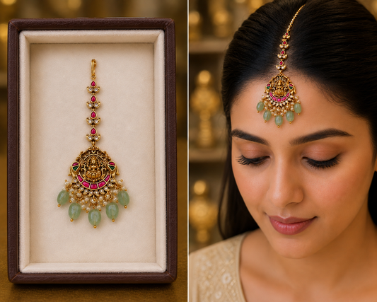 Antique Finish Kundan Tikka