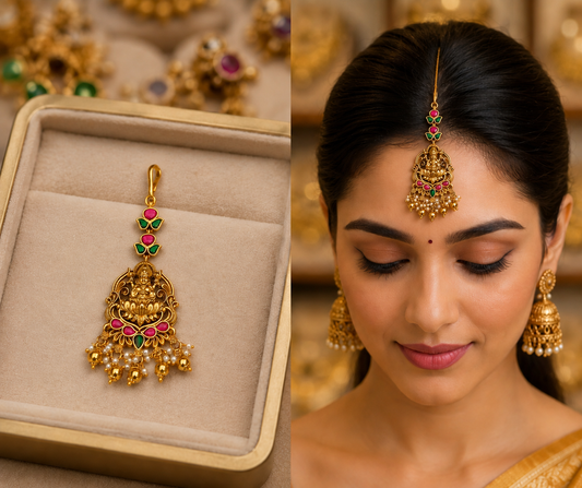 Antique Finish Kundan Tikka