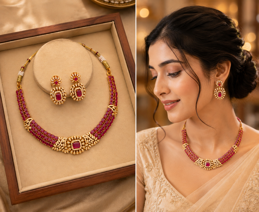 Gold Finish Neckset