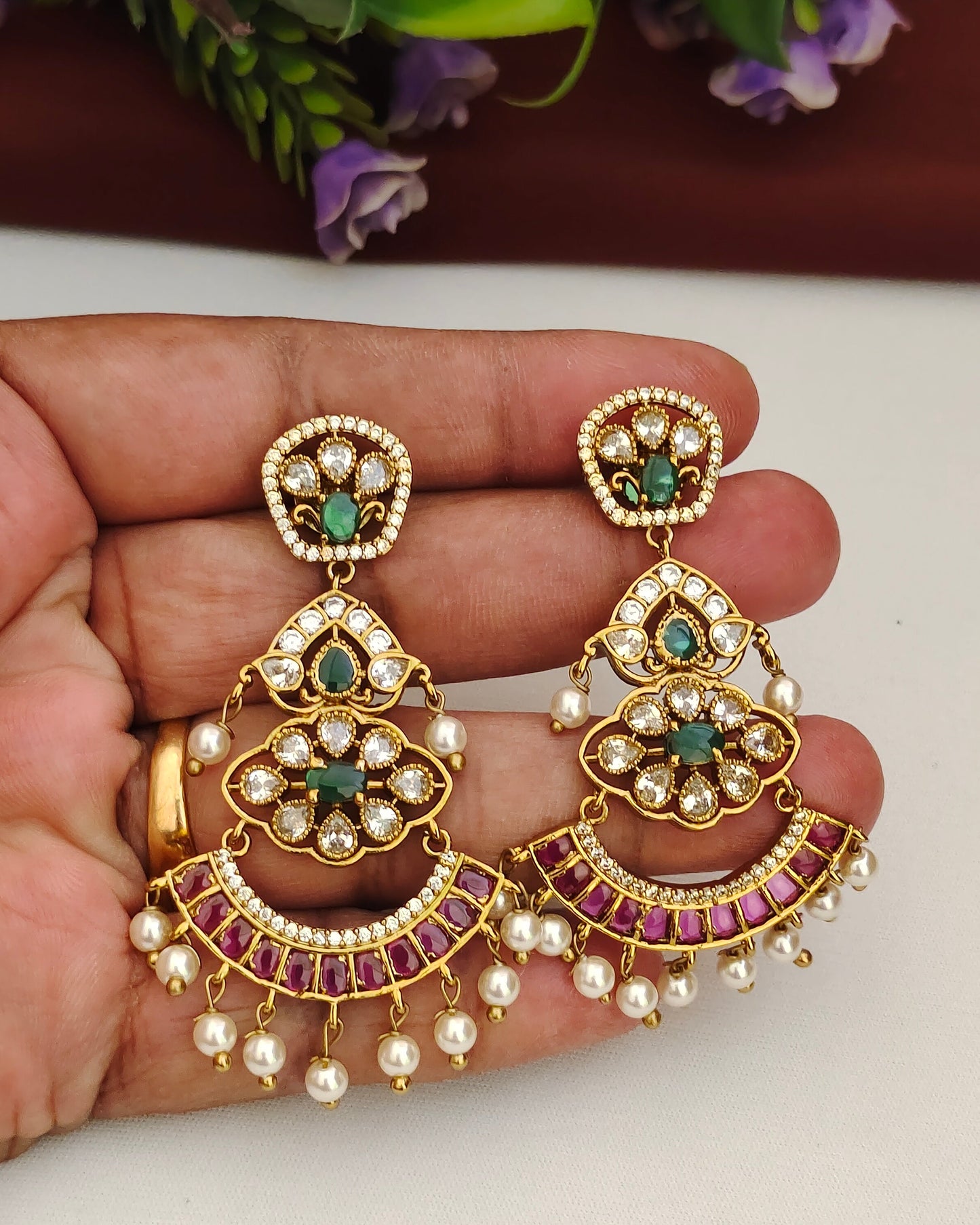Gold Finish Earrings