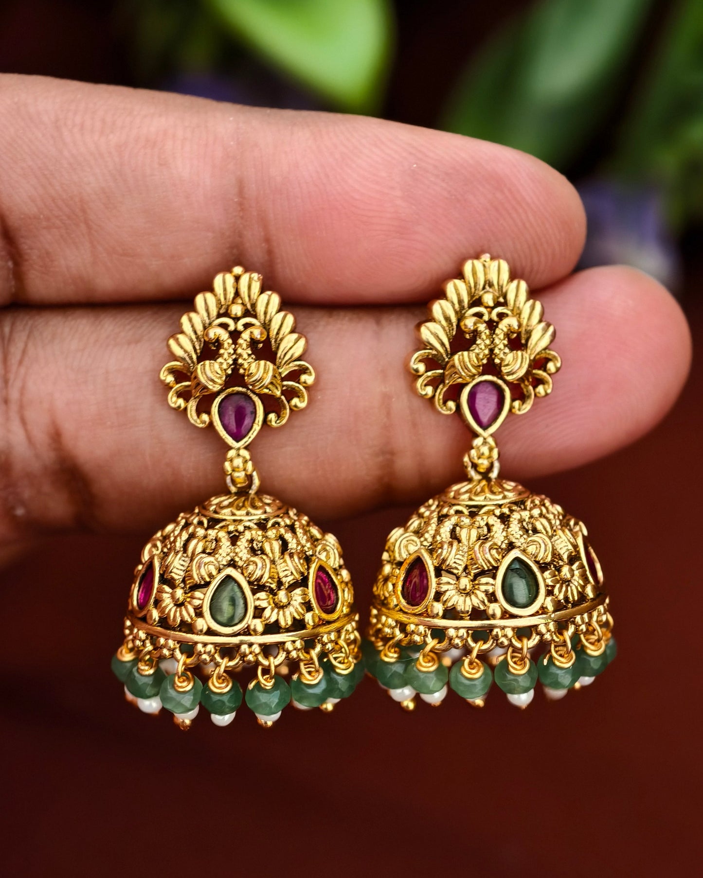 Antique Finish Jhumkas