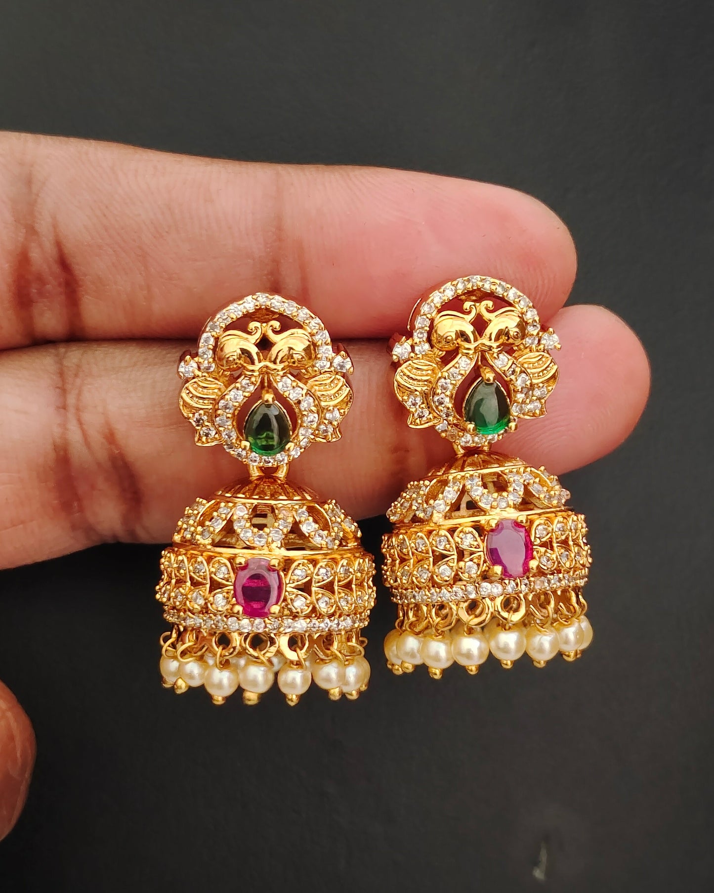 Gold Finish Jhumkas