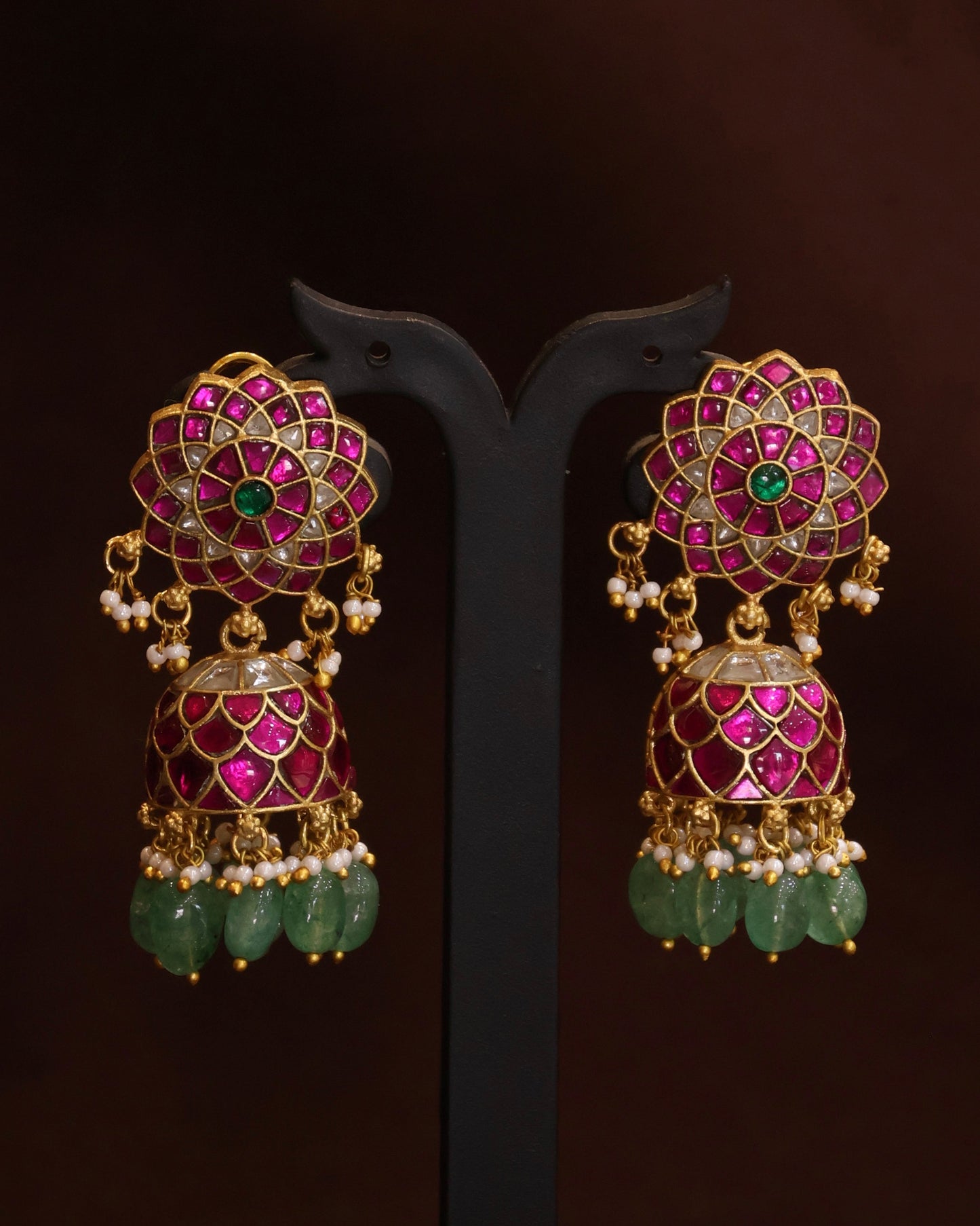 Jadau Kundan Jhumkas