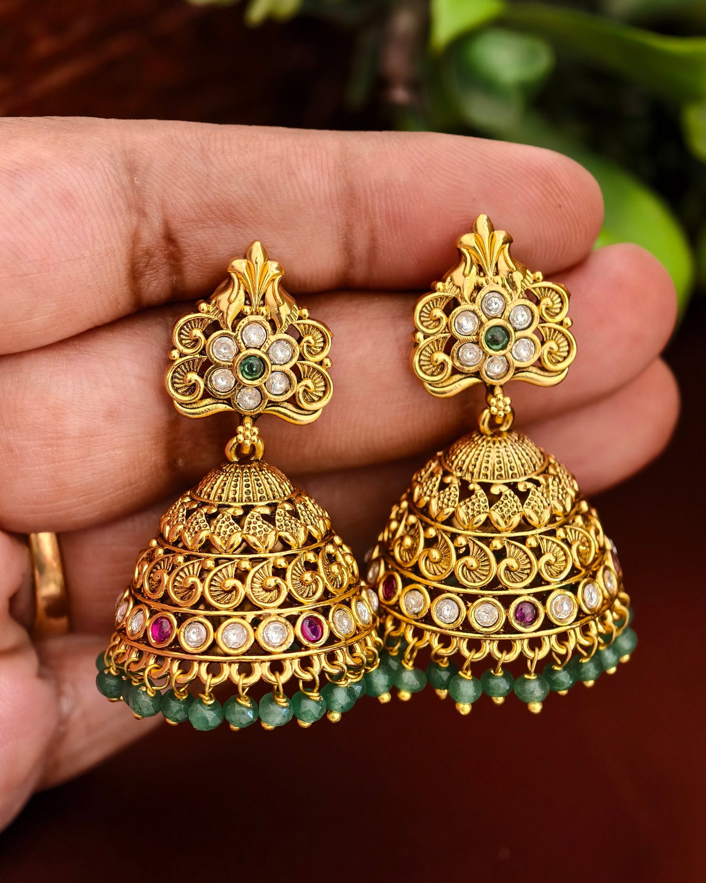Antique Finish Jhumkas