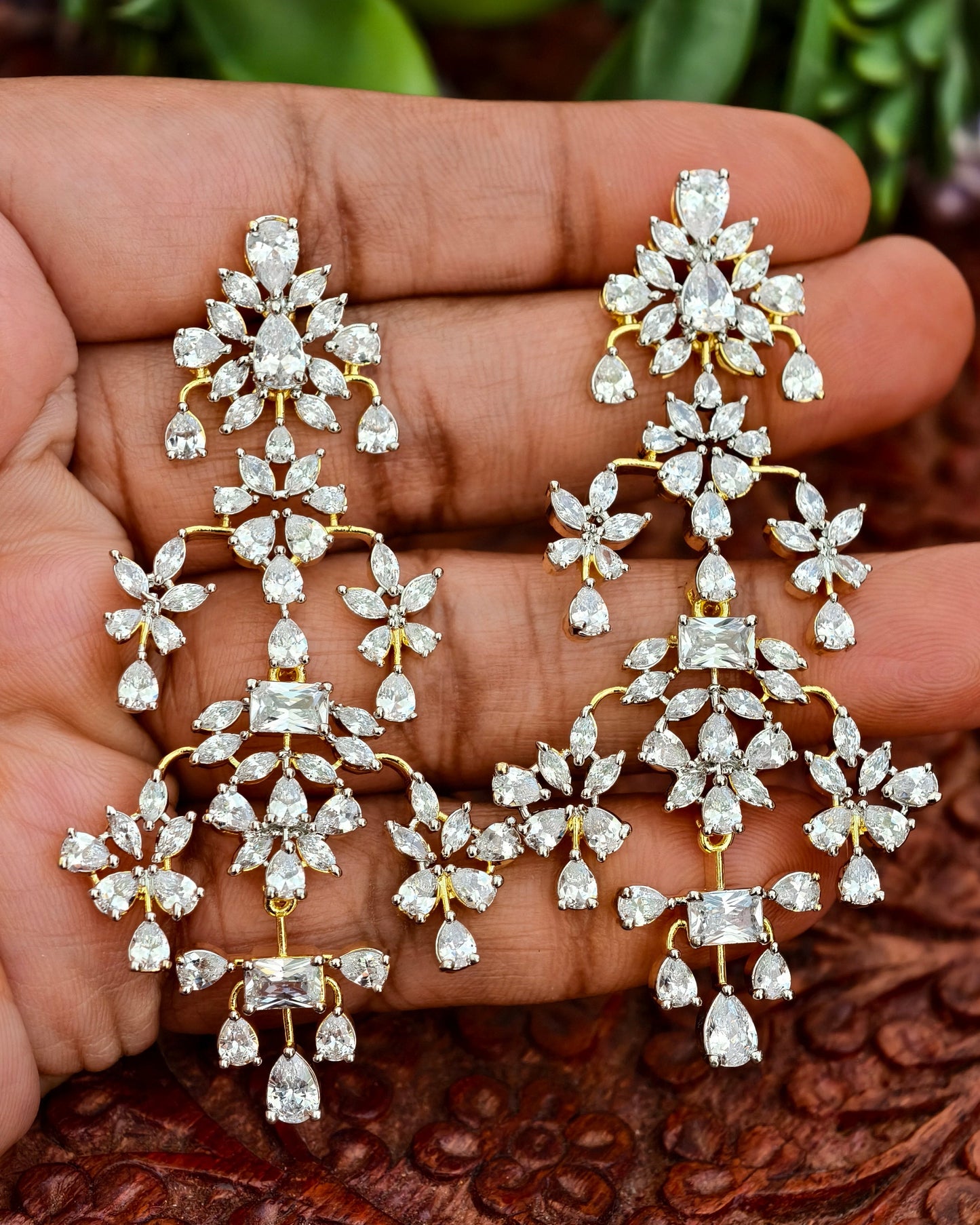 Diamond Finish Earrings