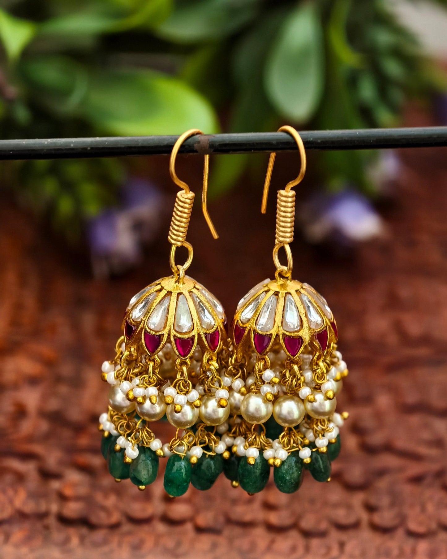 Kundan Jhumkas