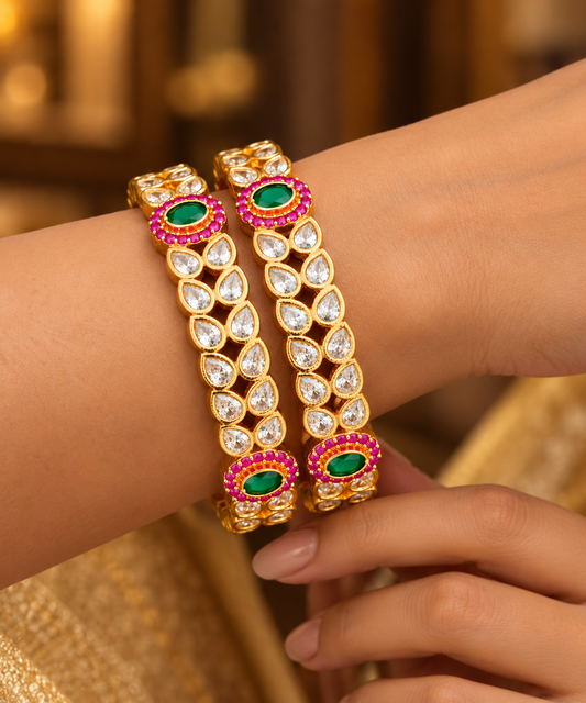 Gold polish bangles