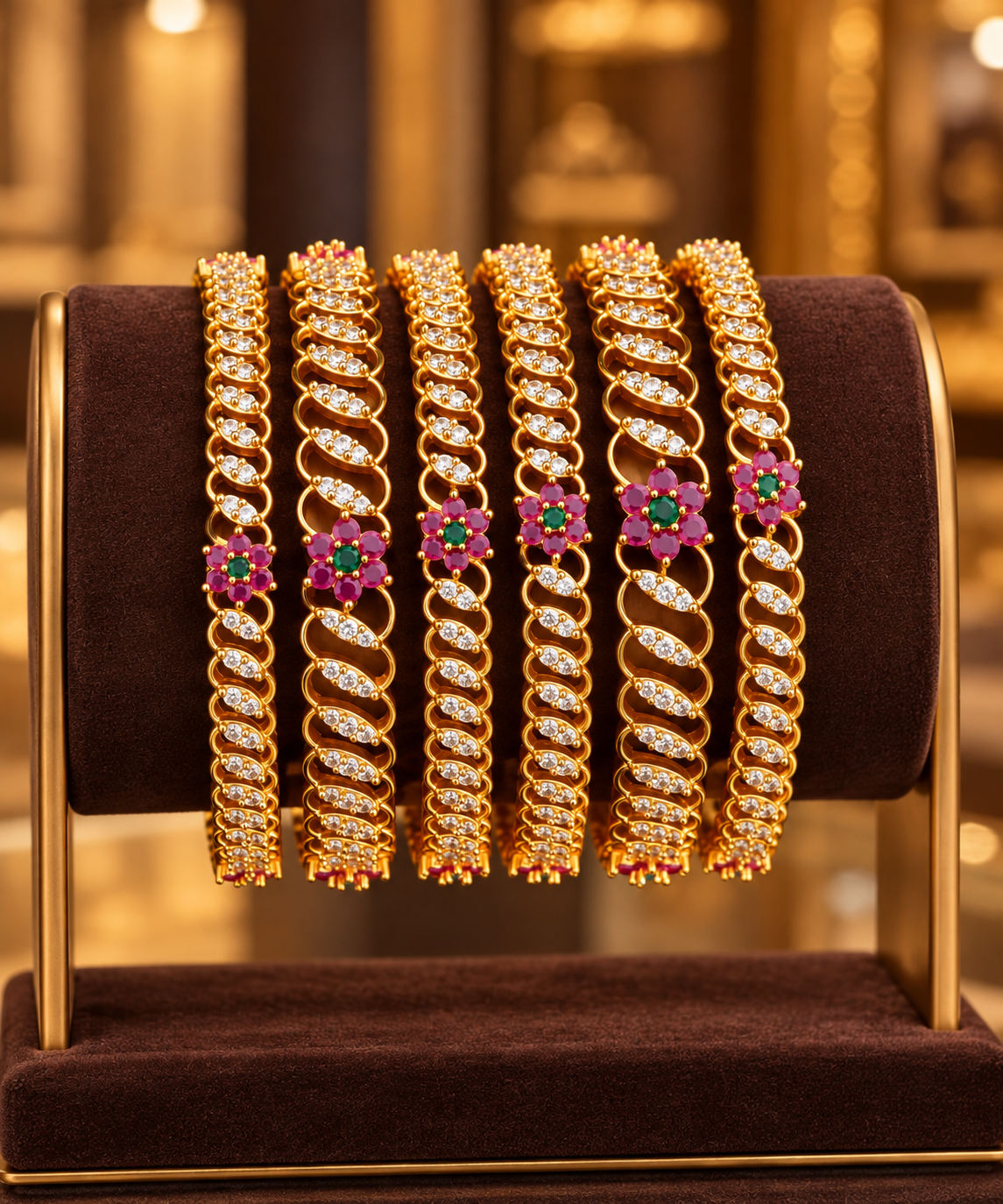 Gold polish Bangles