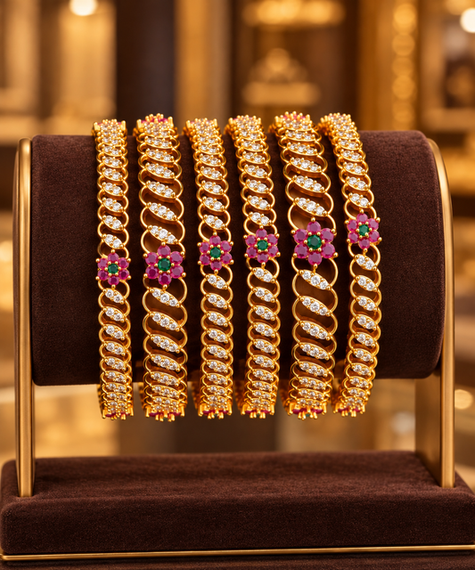 Gold polish Bangles