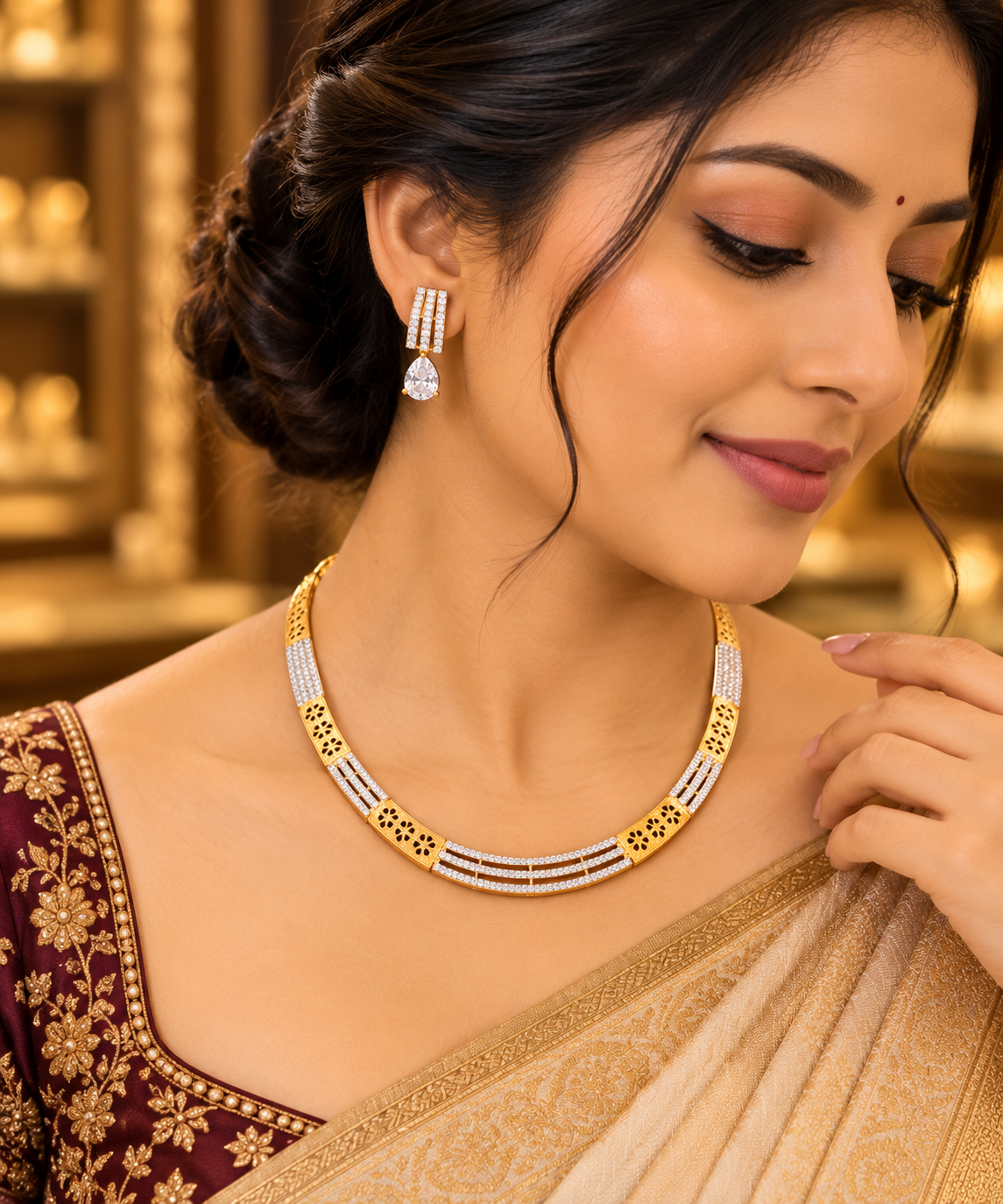Gold  Pollish Neckset