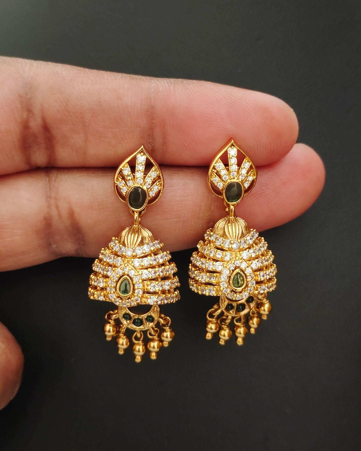 Gold Finish Jhumkas
