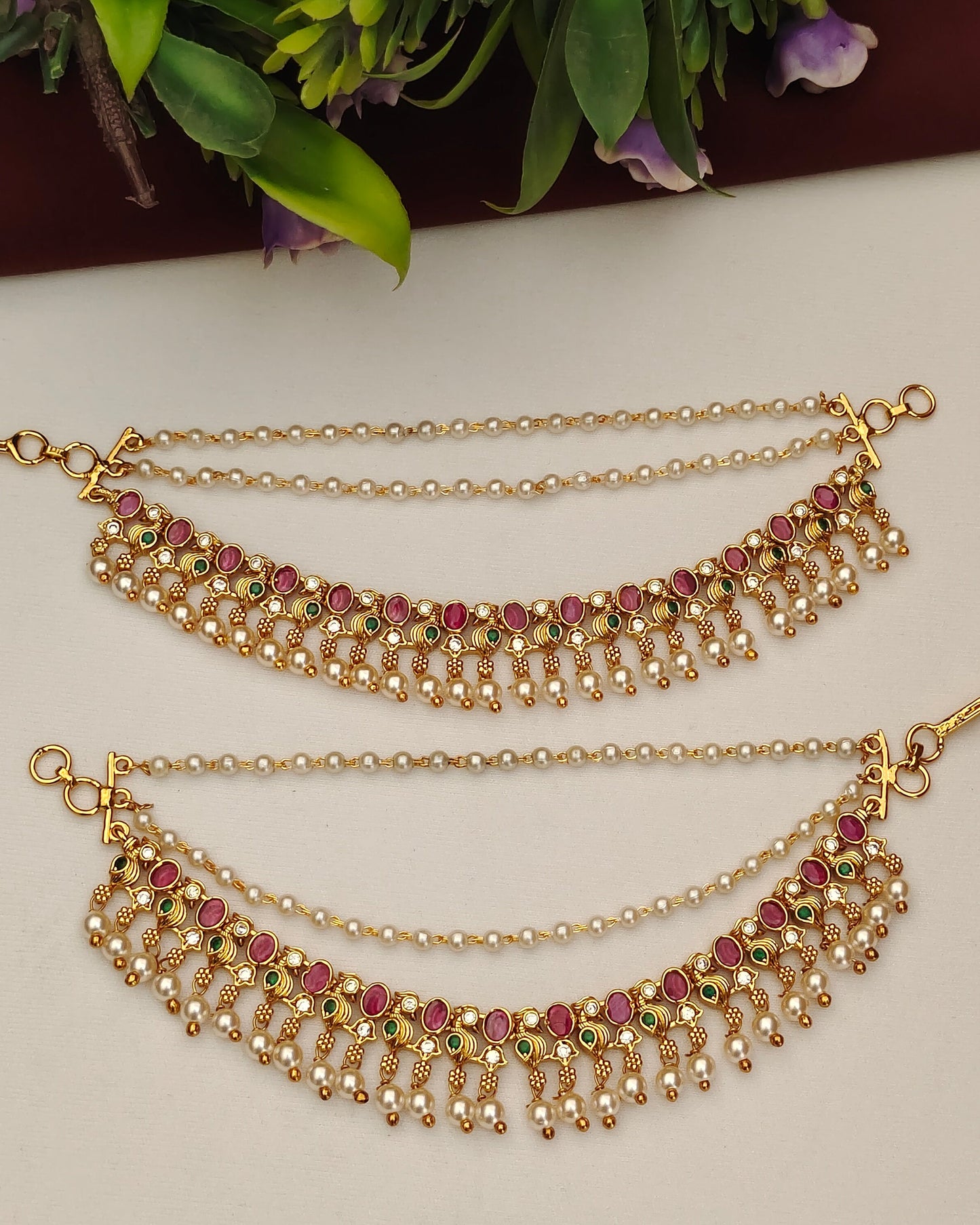 Antique Gold Finish Champaswaralu