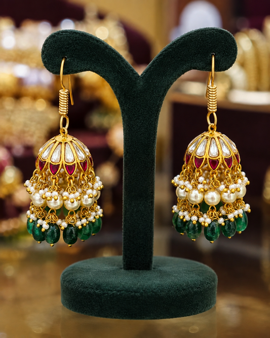 Kundan Jhumkas