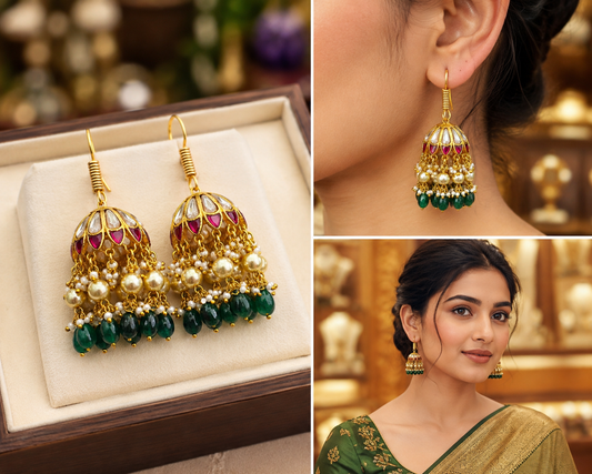 Kundan Jhumkas