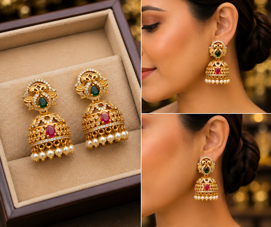 Gold Finish Jhumkas
