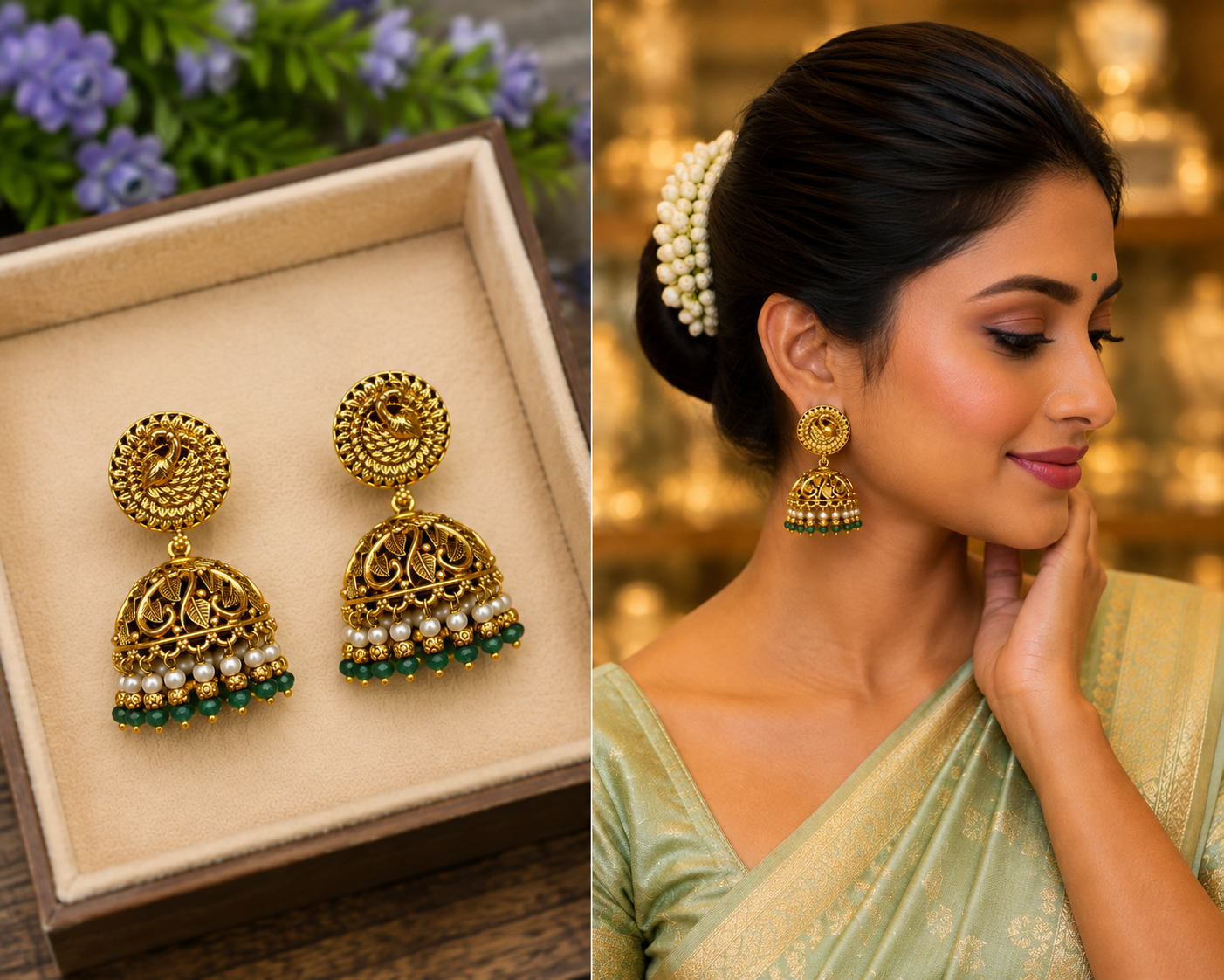 Antique Finish Jhumkas