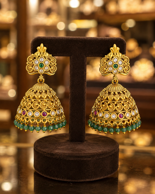 Antique  Finish Jhumkas