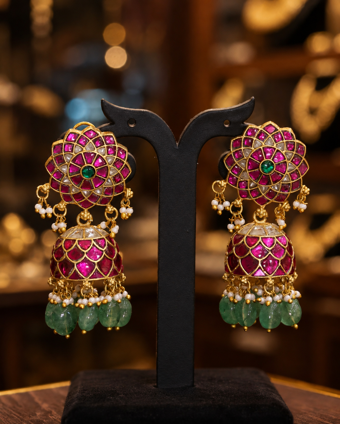 Jadau Kundan Jhumkas