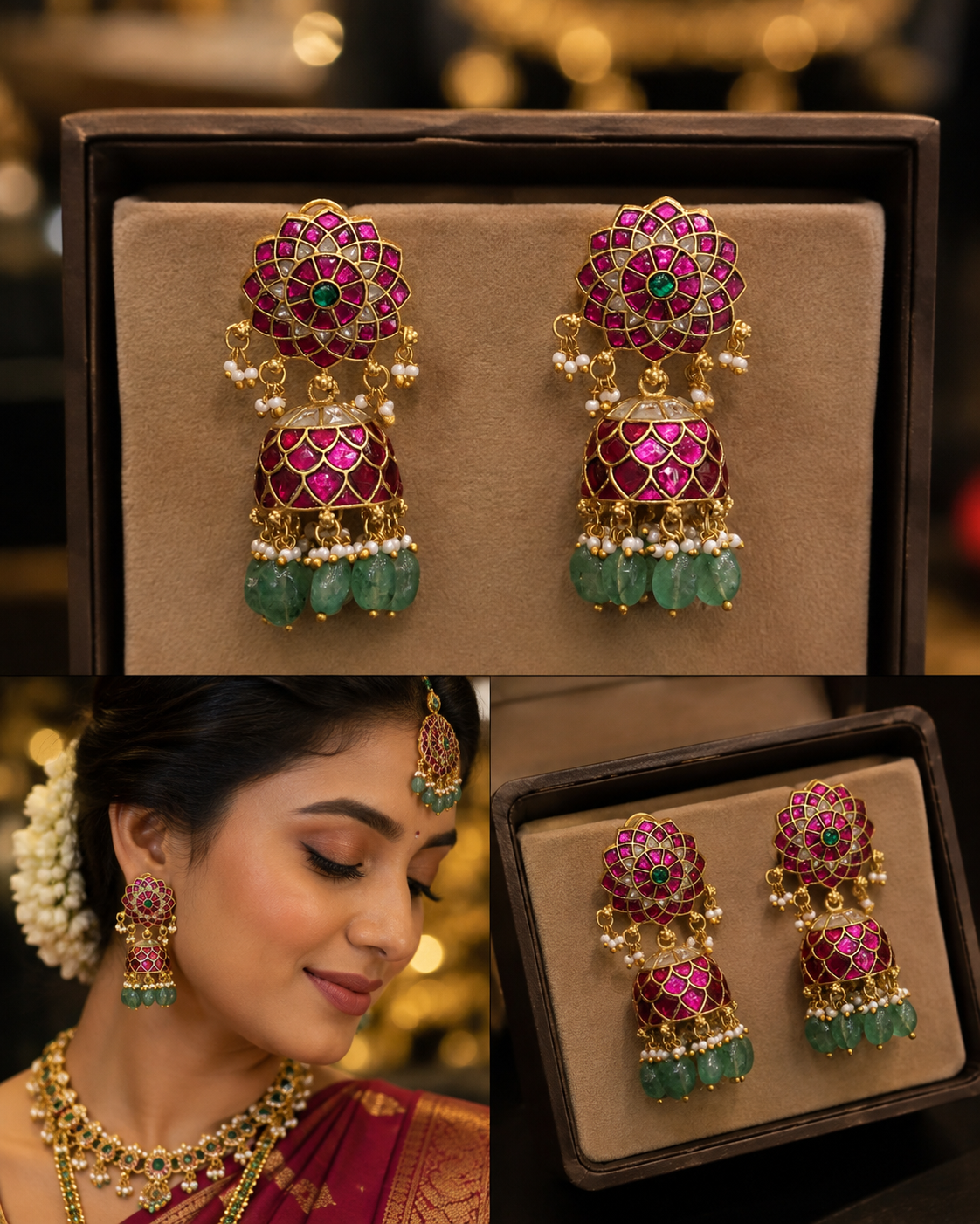 Jadau Kundan Jhumkas