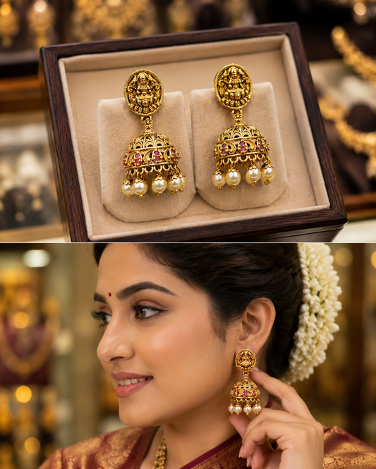 Antique Finish Jhumkas