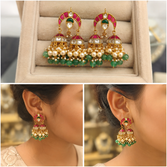 Jadau Kundan Jhumkas