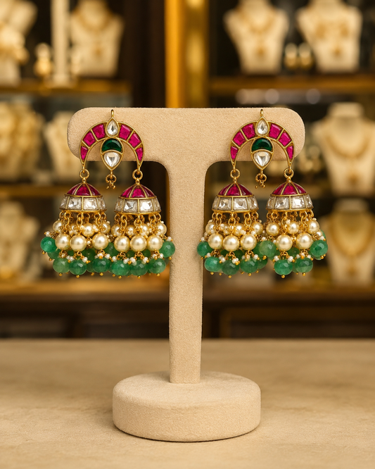 Jadau Kundan Jhumkas
