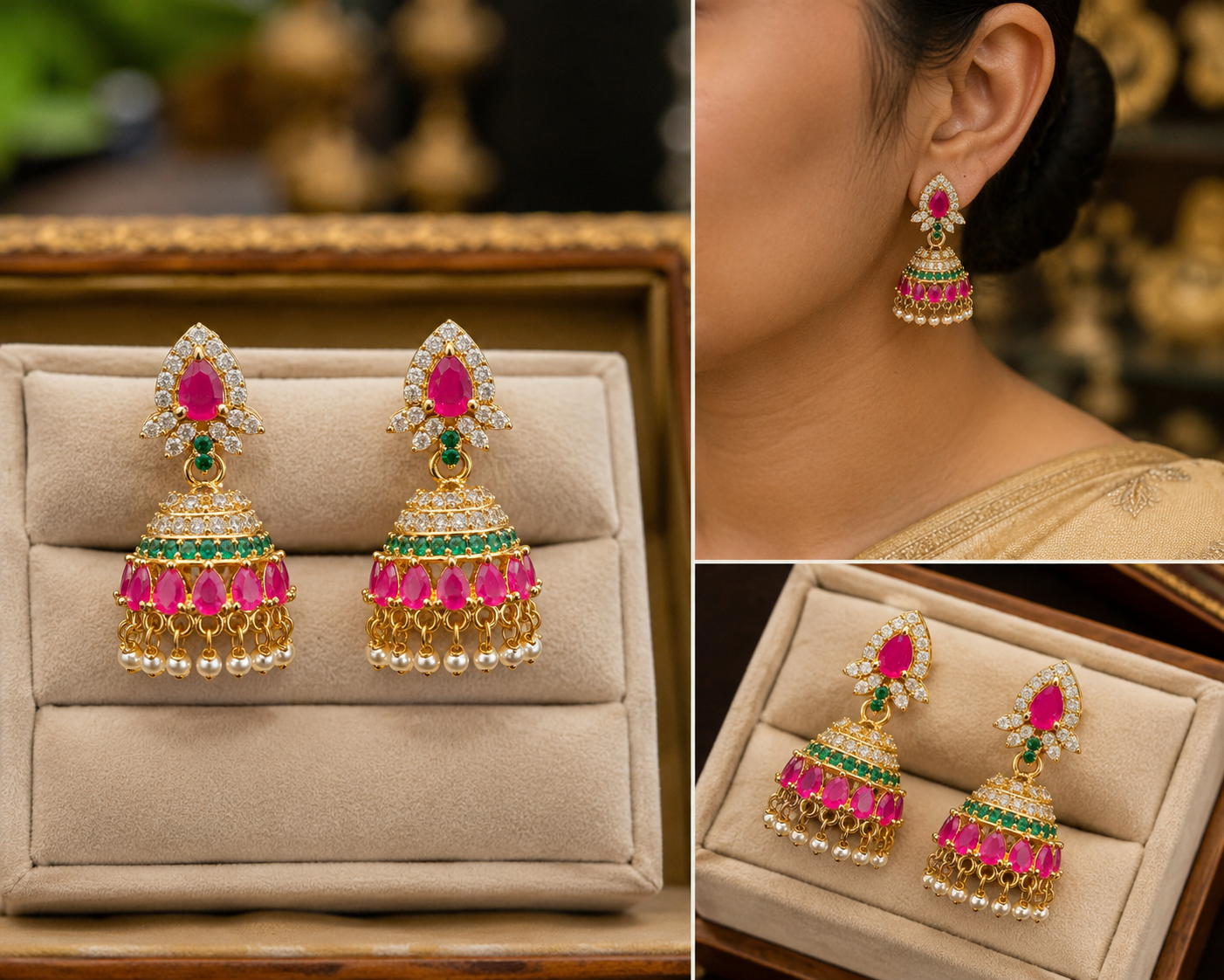 Gold Finish Jhumkas