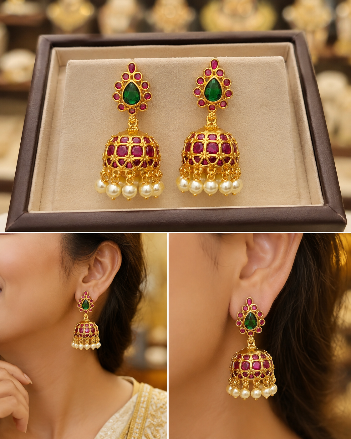 Gold Finish Jhumkas