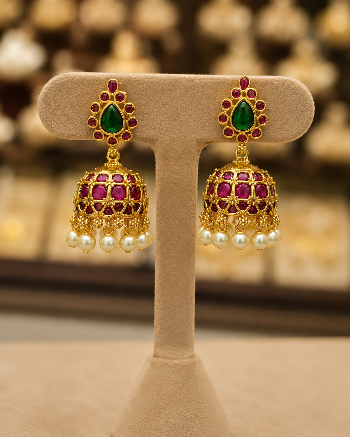 Gold Finish Jhumkas