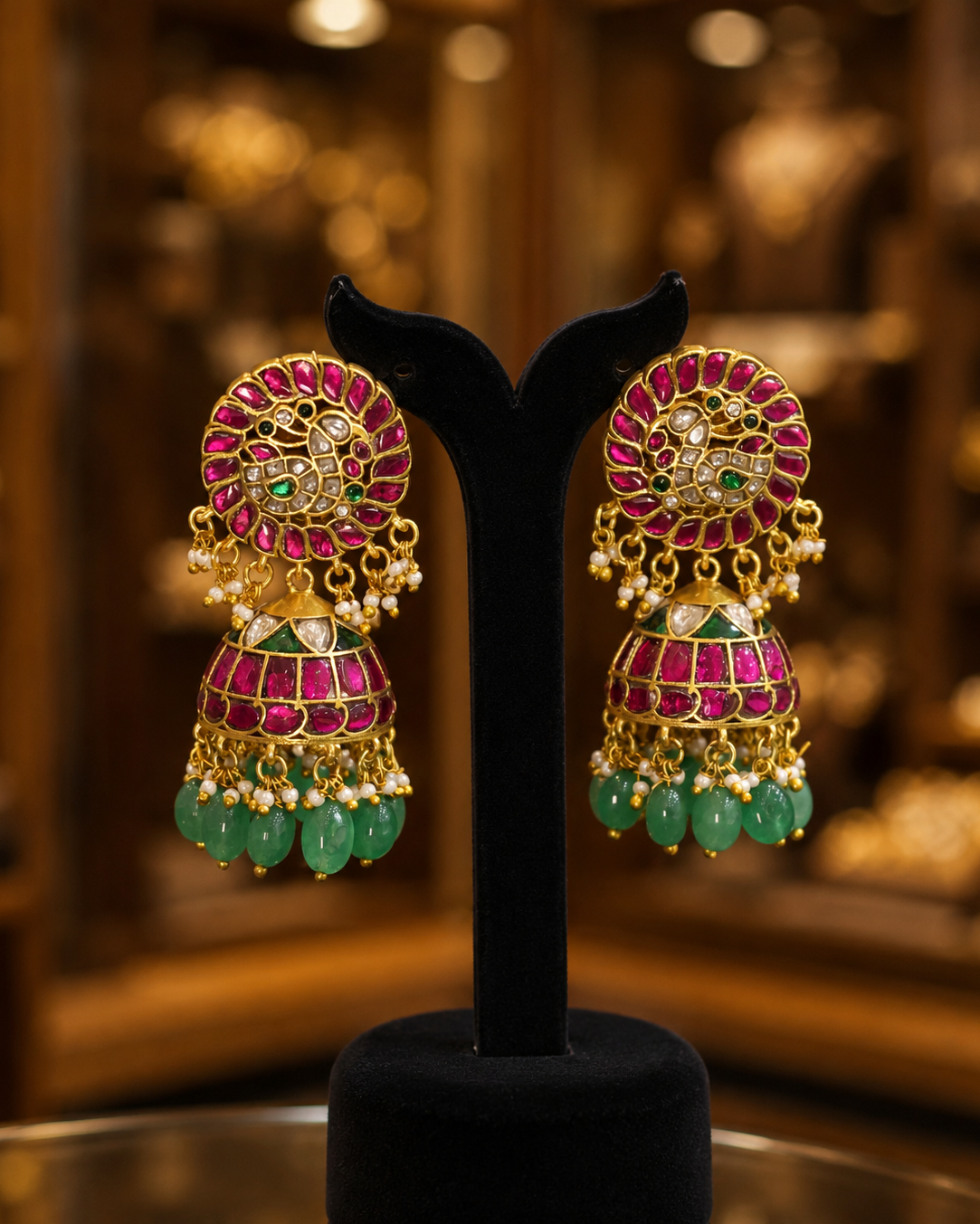 Jadau Kundan Jhumkas
