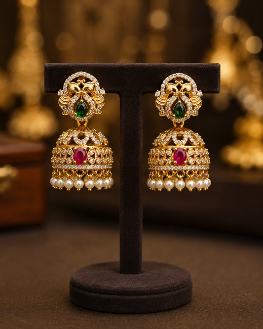 Gold Finish Jhumkas