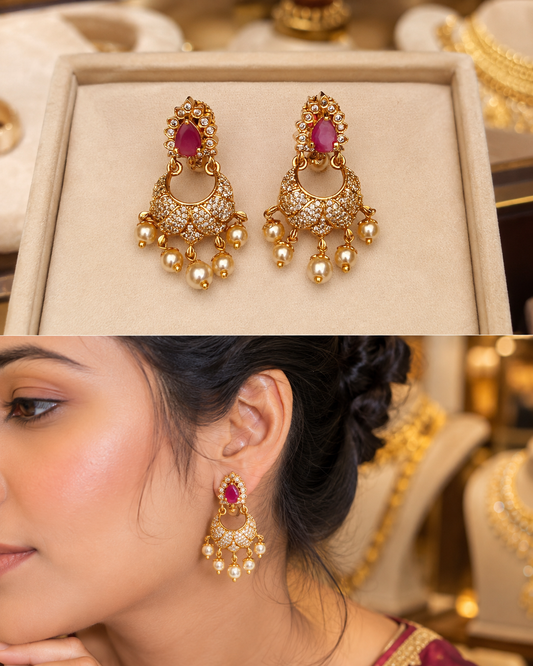 Gold Finish Earrings