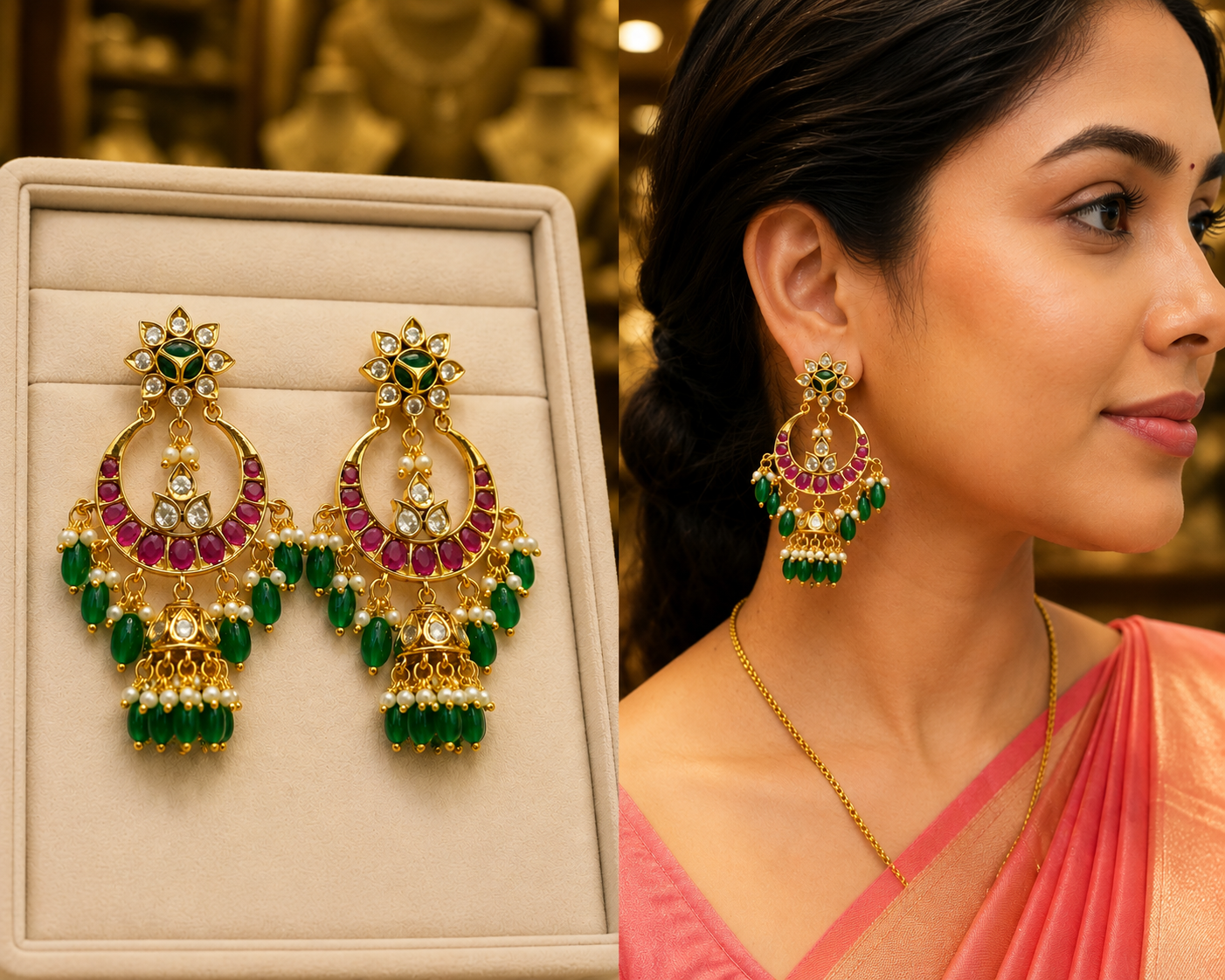 Gold Finish Earrings