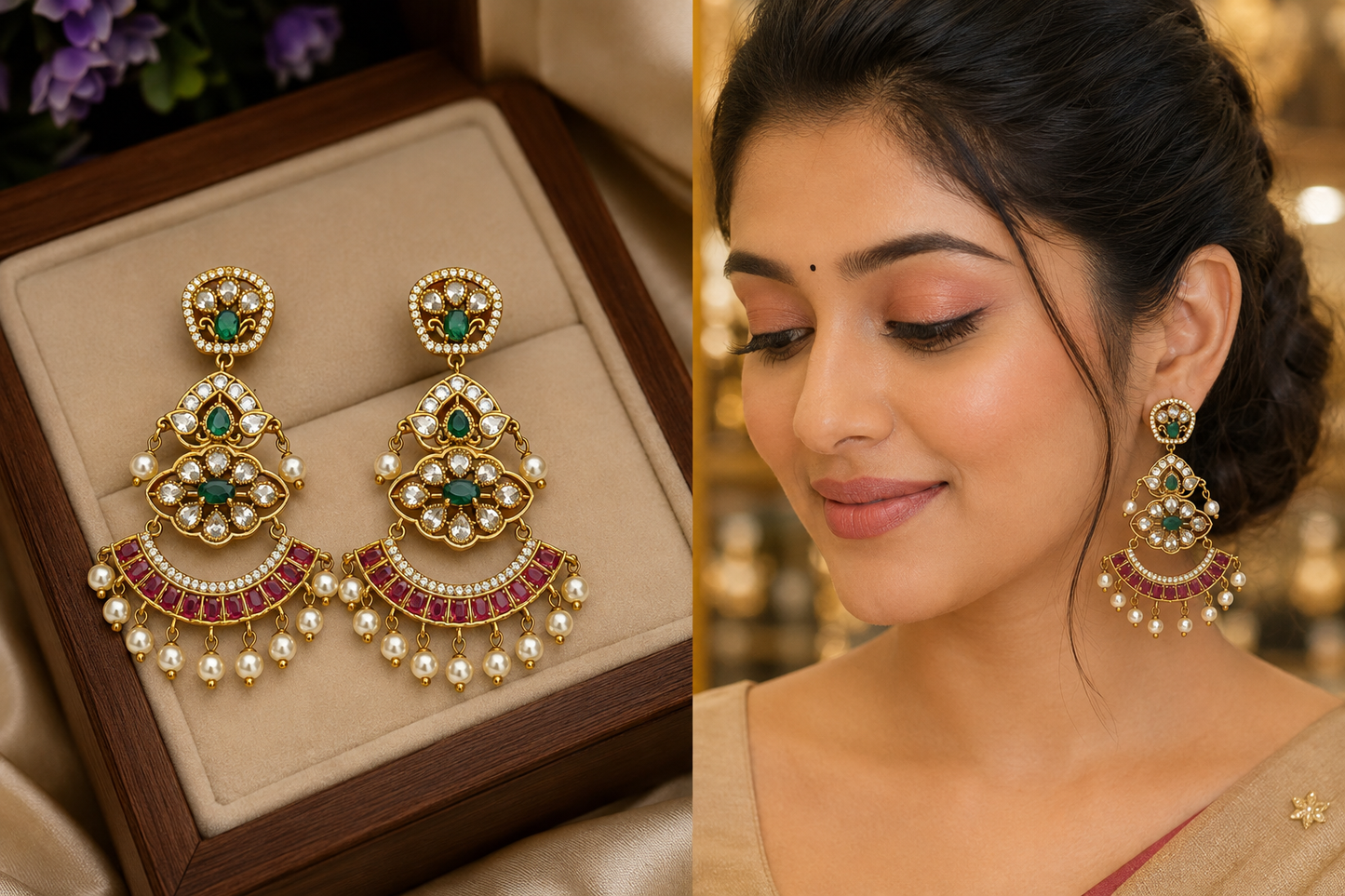 Gold Finish Earrings