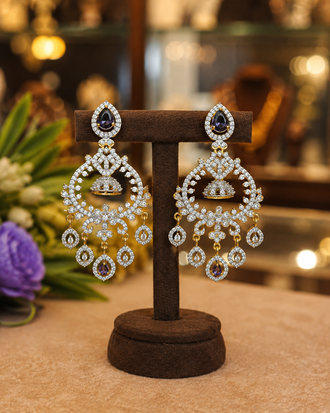 Diamond Finish Earrings