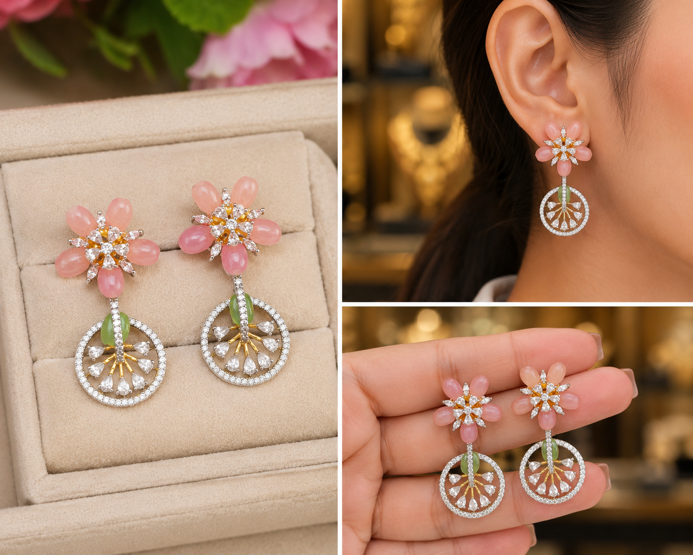 Diamond Finish Earrings