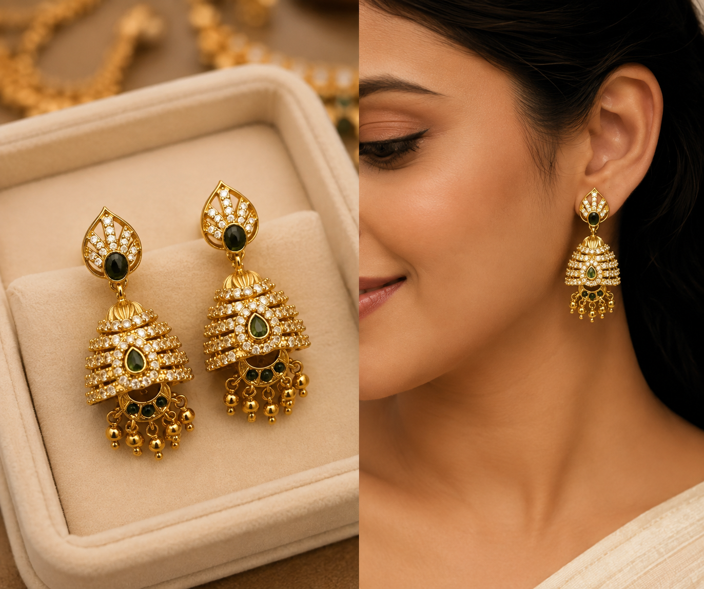 Gold Finish Jhumkas