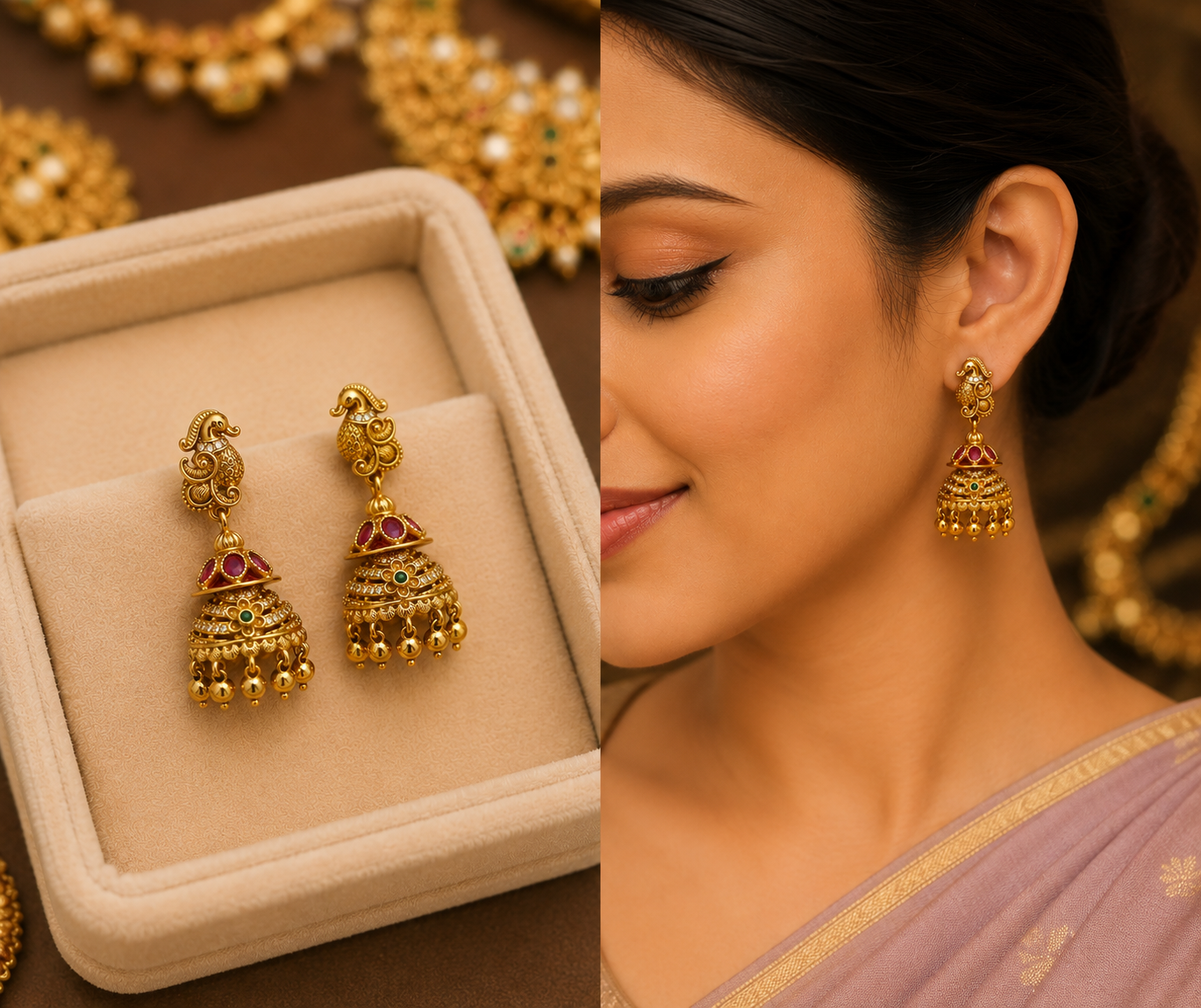 Antique Finish Jhumkas