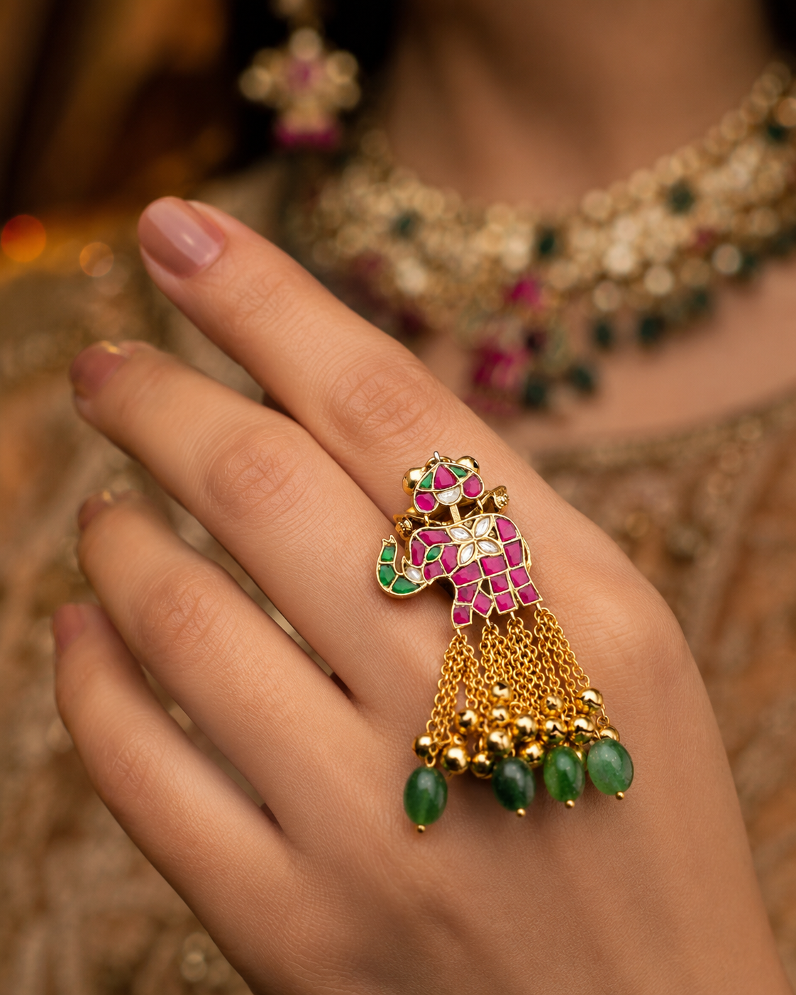 Kundan Finger Ring