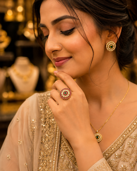 Kundan Finger Ring