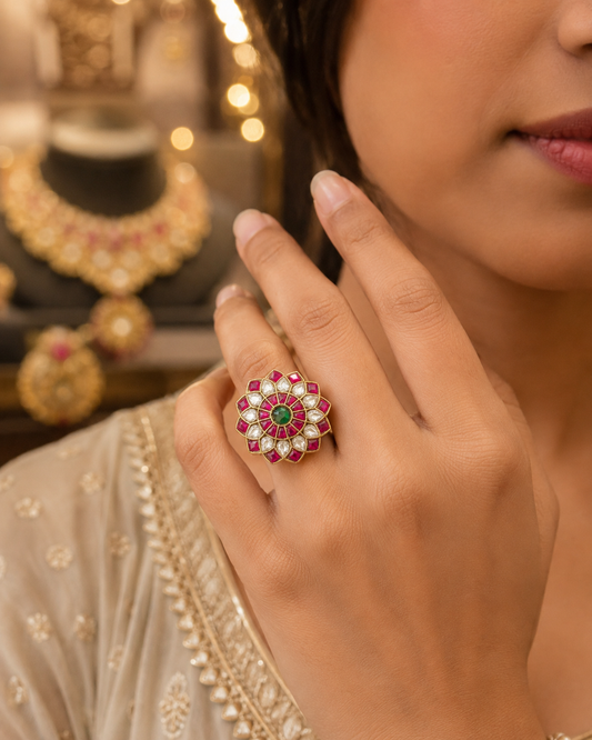 Kundan Finger Ring