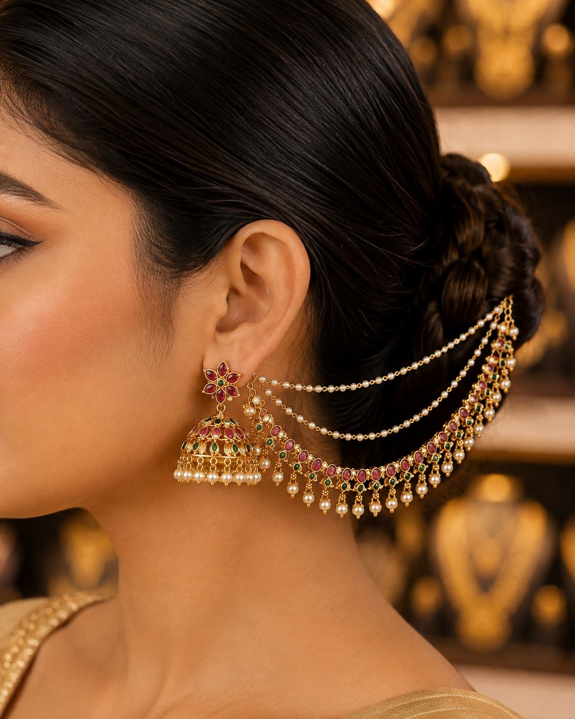 Antique Gold Finish Champaswaralu