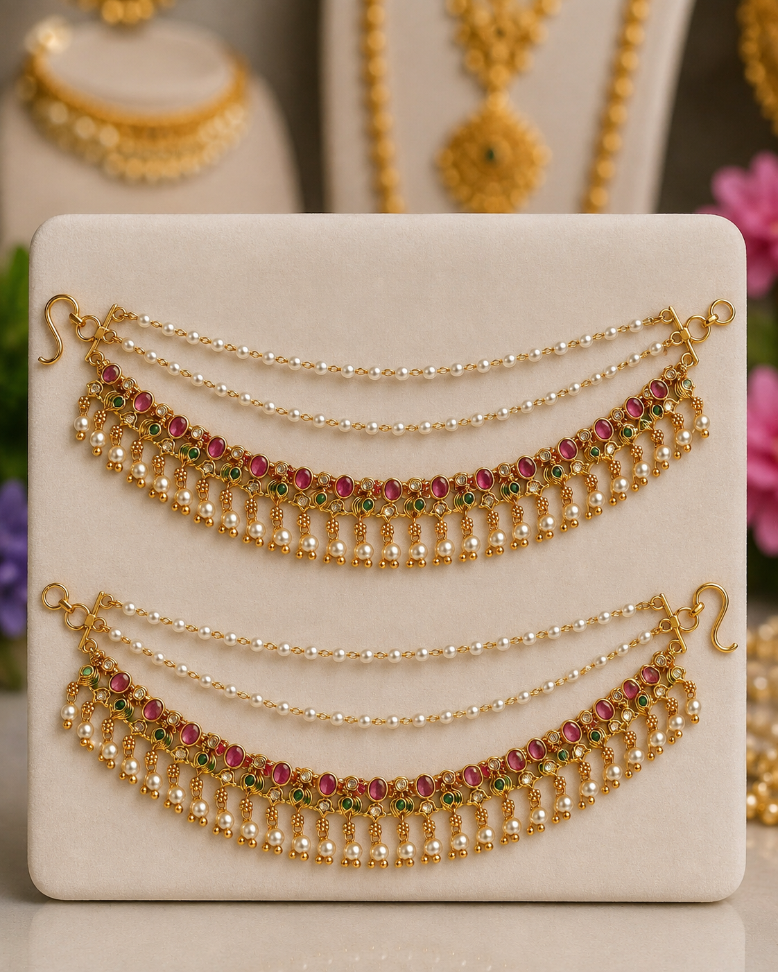 Antique Gold Finish Champaswaralu