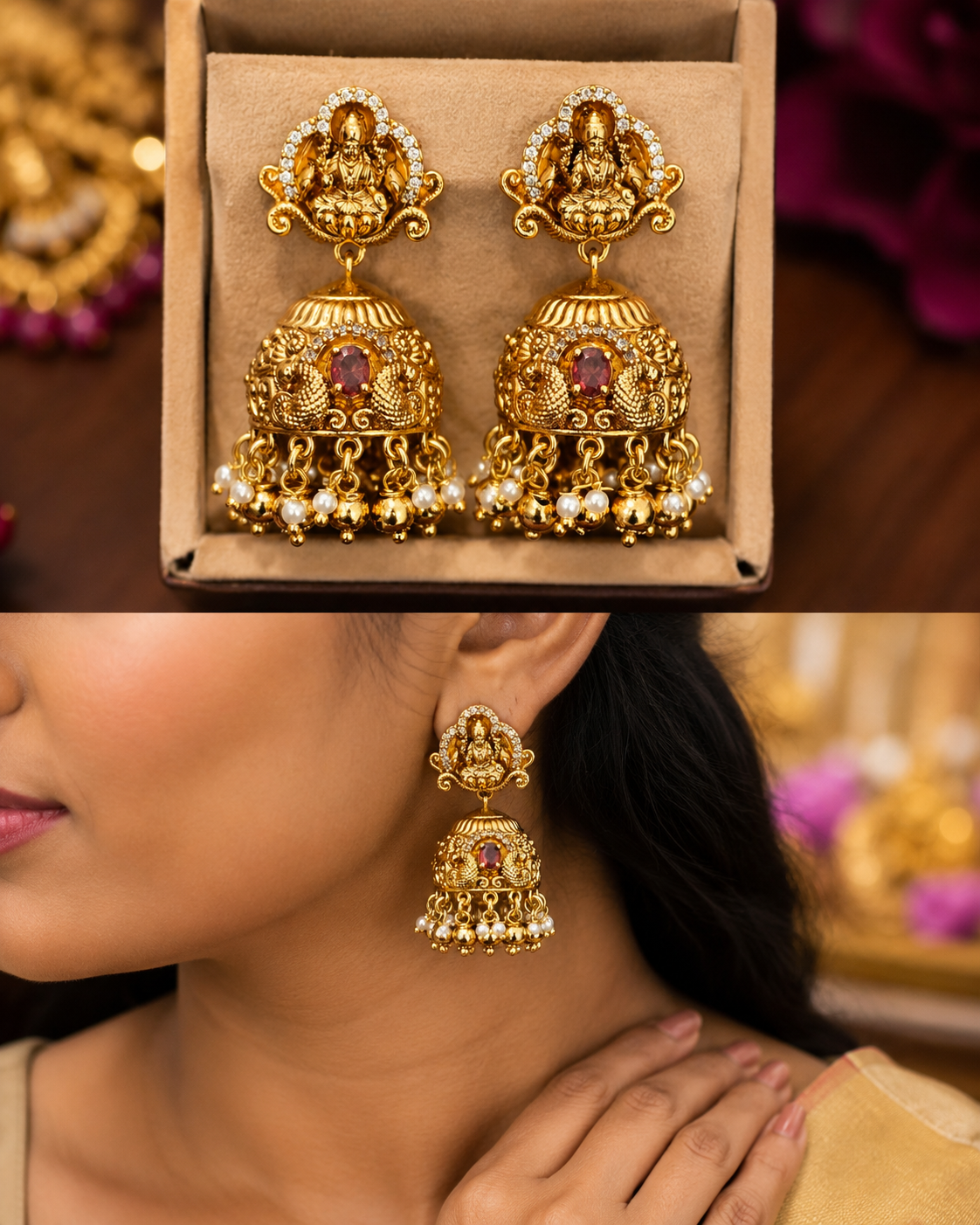 Antique Finish Jhumkas