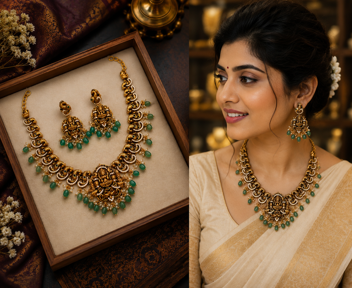Antique Gold Finish Neckset