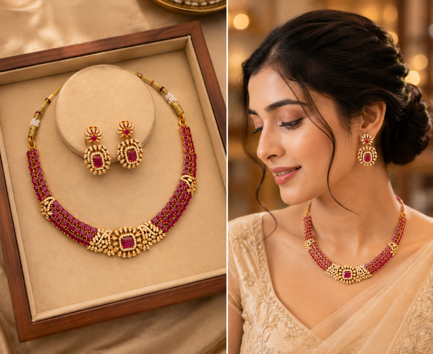 Gold Finish Neckset